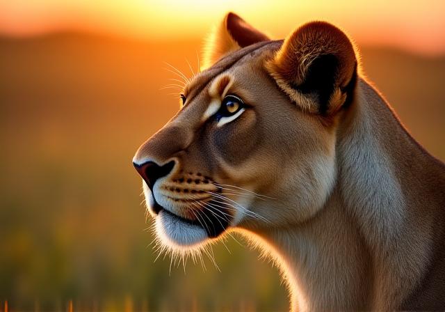Close up of a wild animal profile in soft light