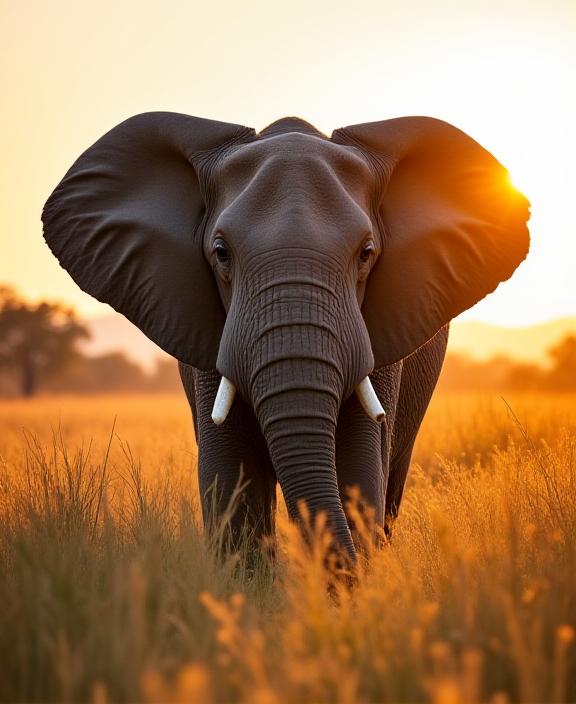 Close up of a majestic elephant in the savannah